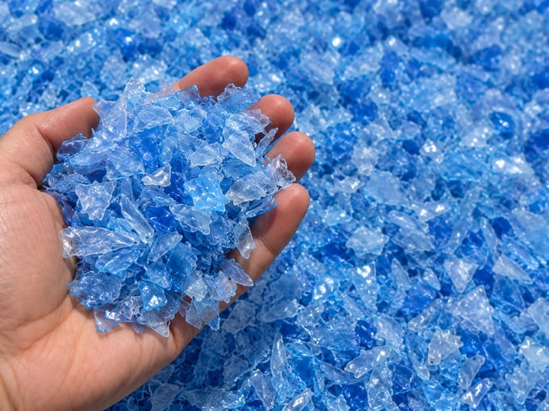 Fulgi de PET albaștri, sortimentul Blue